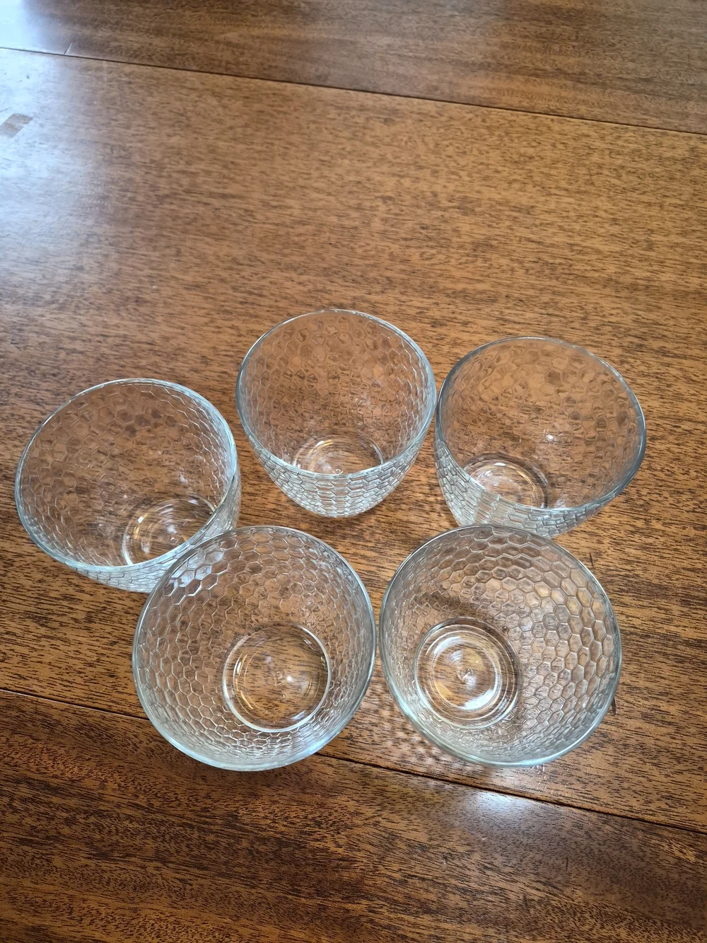 Vintage Pasabahce  Hex Pattern Glass 10oz  Tumbler - Set of 5